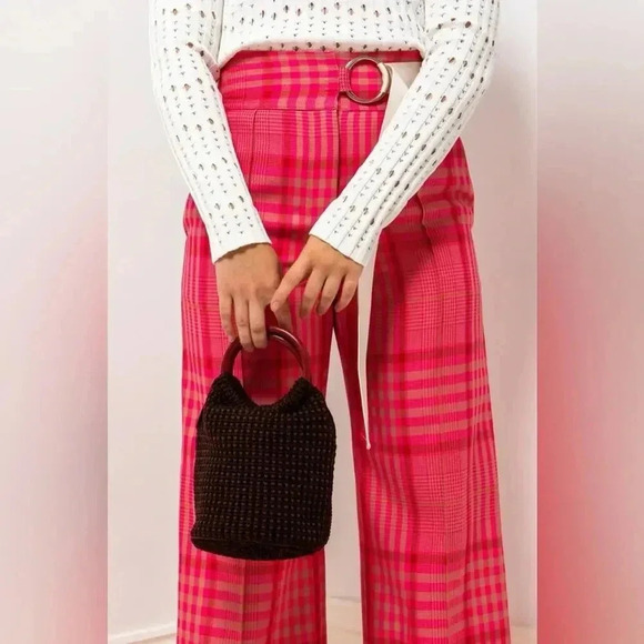 610 Rachel Comey Elio Pant in Bottiglia Plaid Pink - Picture 2 of 9